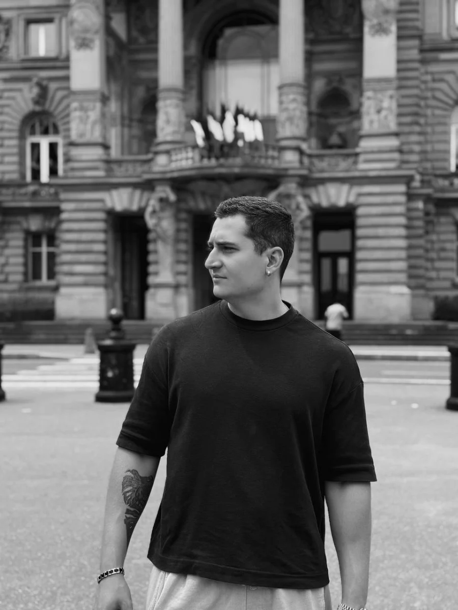 Boris Onofrei, product designer, black-and-white portrait